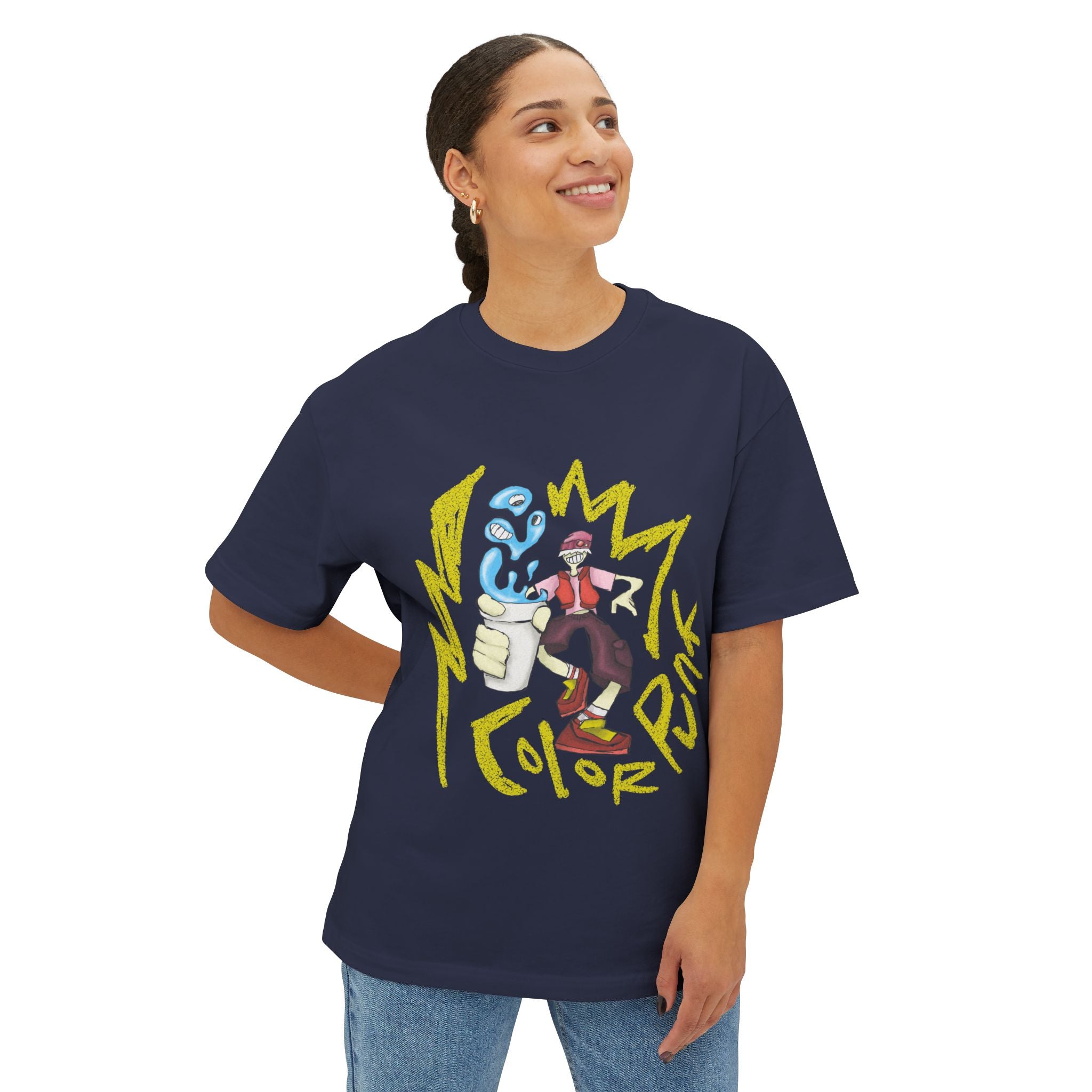 Vibrant Baggy Boxy Tee - Y2K Hip-Hop Style