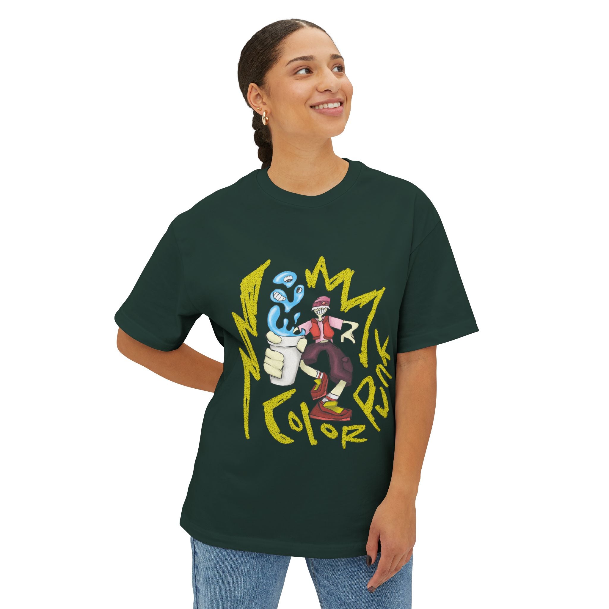 Vibrant Baggy Boxy Tee - Y2K Hip-Hop Style