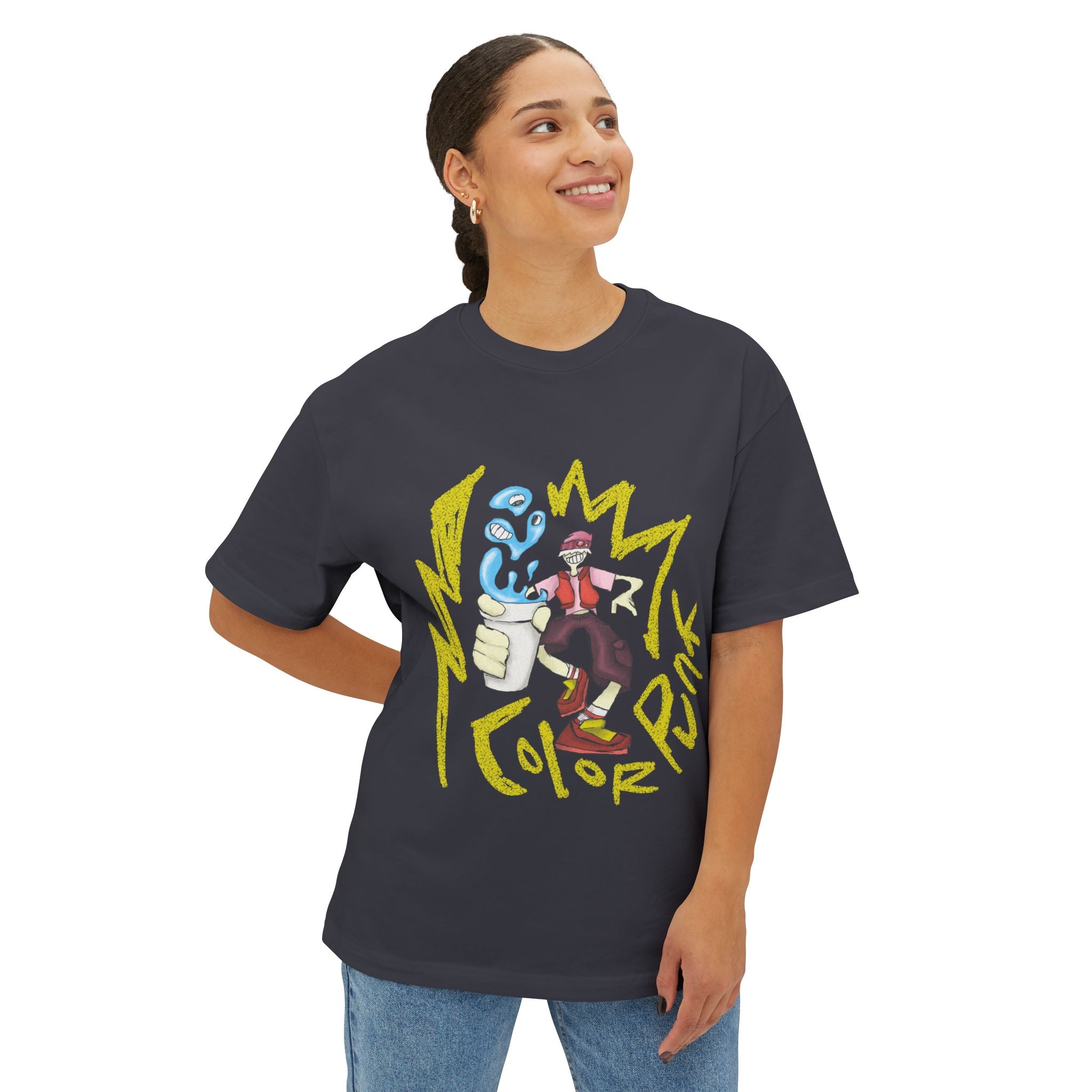 Vibrant Baggy Boxy Tee - Y2K Hip-Hop Style