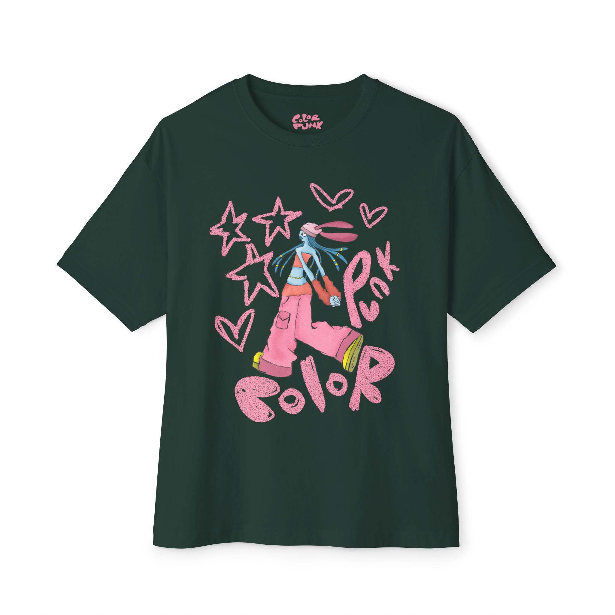 Vibrant Baggy Boxy Tee - Y2K Hip-Hop Style