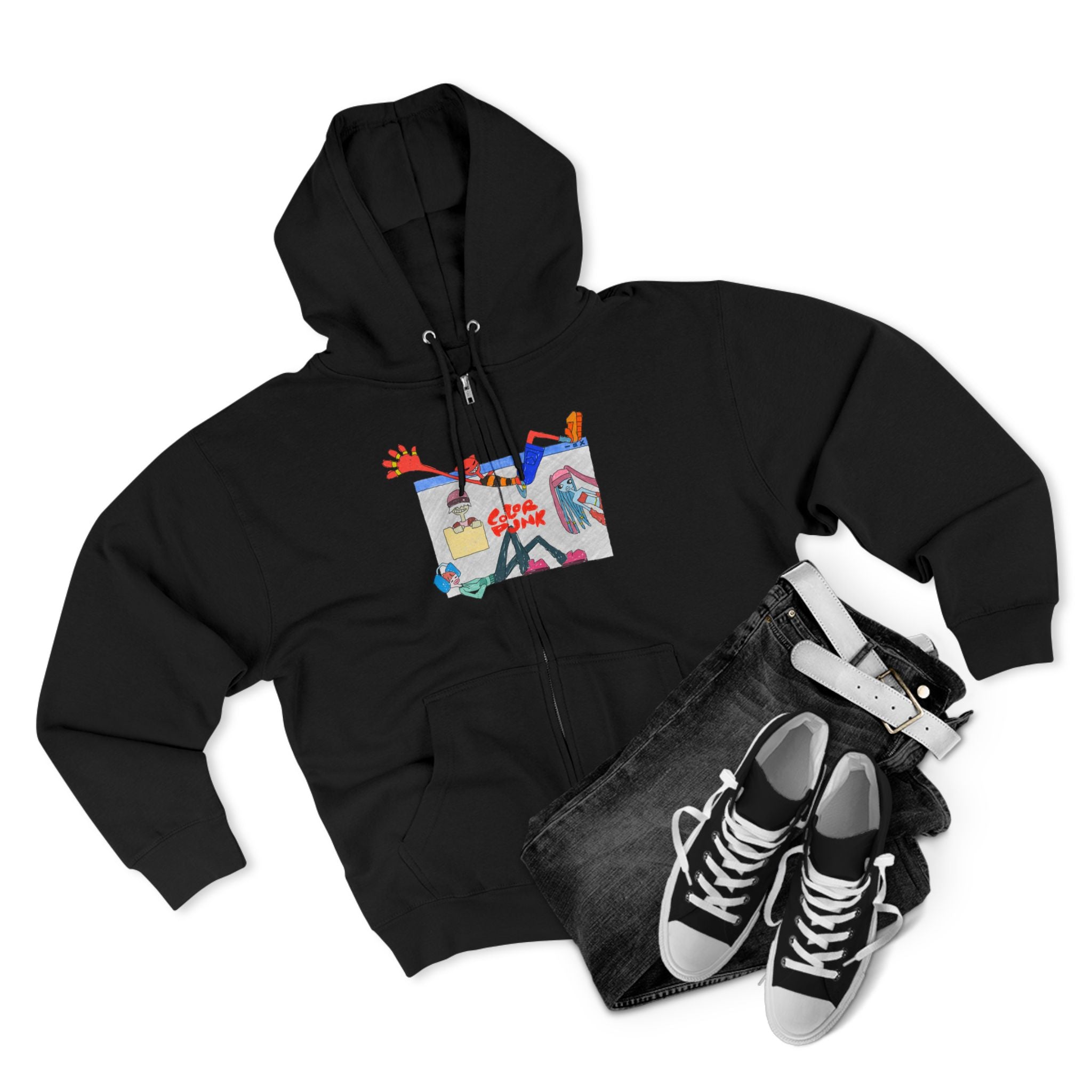 Color Punk Zip Hoodie
